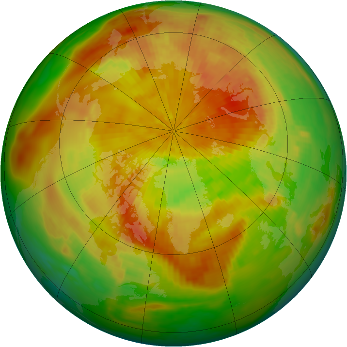 Arctic ozone map for 30 April 1986